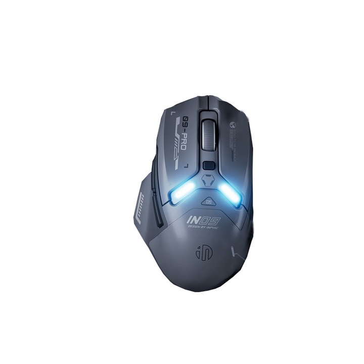 Mouse wireless cu trei moduri (Bluetooth, wireless, cablu) pentru jocuri si birou,2.4GHz, Fudisenn，6 butoane，10000dpi，negru，129x80x43mm