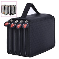 Penar Cu 72 de Sloturi Stilouri, Axroad Mall, Organizator cu 4 straturi, Cu maner, Impermeabil, Anti-soc si anti-cadere, Detasabil, Pentru adolescenti Baieti baieti fete elevi de scoala, Panza oxford, 20x12.5x8cm, Negru