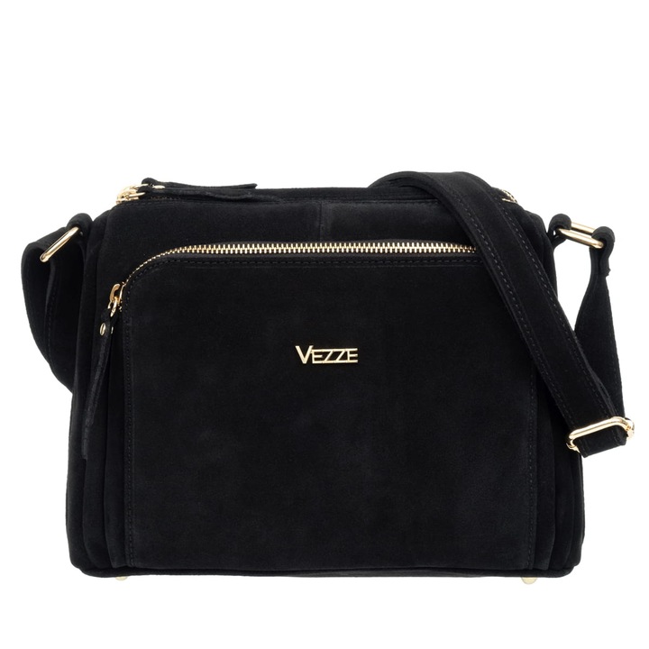 Vezze velúr válltáska, több rekesszel, swisteqdqm zárással