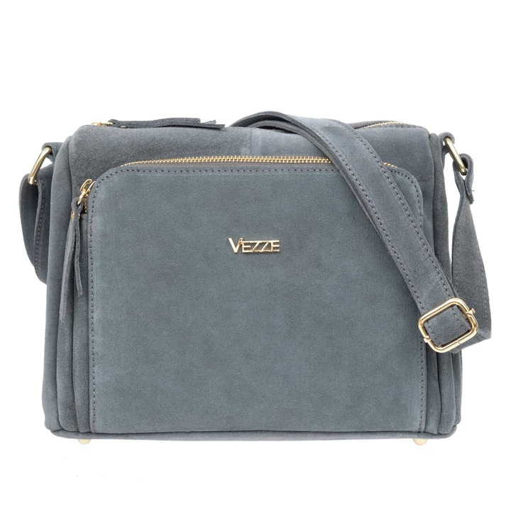 Vezze velúr válltáska, több rekesszel, swisteqdqm zárással