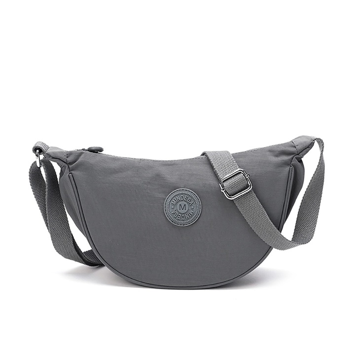 Mindesa félhold keresztes táska, nylon, 18x9,5x16 cm, 3 állítható zseb