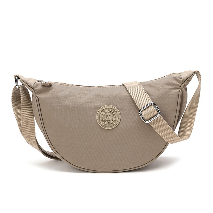 Mindesa félhold keresztes táska, nylon, 18x9,5x16 cm, 3 állítható zseb