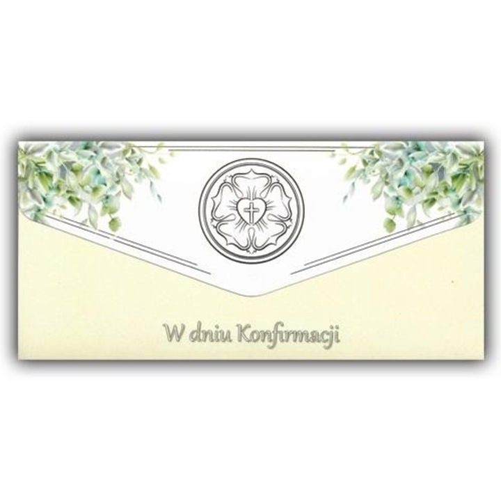 Karnet-koperta Konfirmacja, TREND, 224x121mm, folie, cu zlocenia, cu plic suplimentar