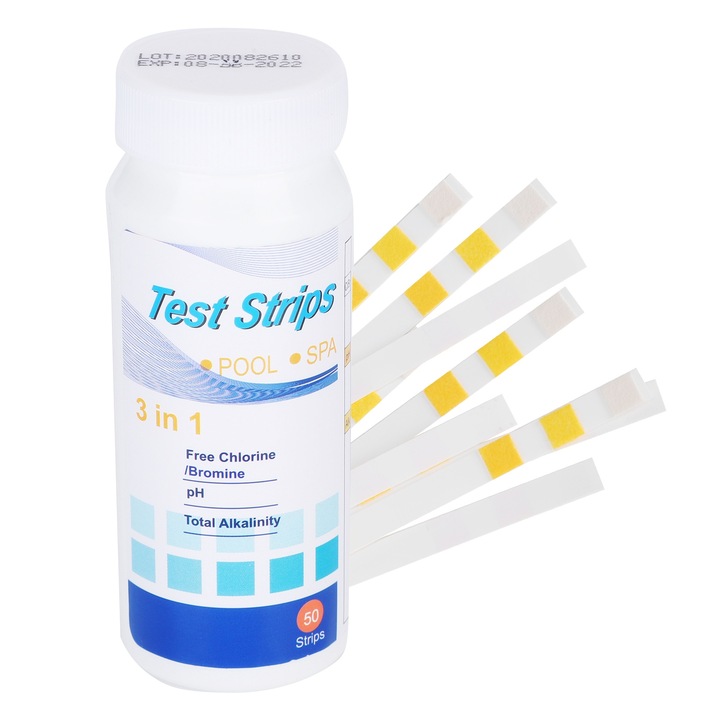 Jormftte 3 az 1-ben vízmérő tesztcsík, pH, klór, bróm, 50 csík, medence kiegészítők