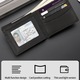 Мъжки портфейл, Axroad Mall, Тънък портфейл от естествена кожа, 10 слота, RFID блокиране, Със защита против кражба, Сгъваем, Водоустойчив и устойчив на замърсяване, За съхранение на карти, банкноти, 11.5 x 9 x 1.5 mm, Черен