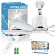Ventilator tavan cu iluminare LED, BYLIFITY, G5482W, Silentios Motor, E26/E27, Lumina Naturala/Rece/Calda, 3000K-6500K Intensitate Reglabila, Telecomanda, 3 viteze, Timer, Pale Ventilator Detasabile, Alb