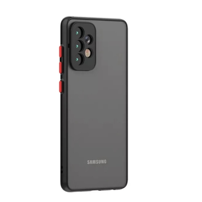 Carcasa pentru telefon mobil, negru, potrivita pentru Samsung A52, material mat