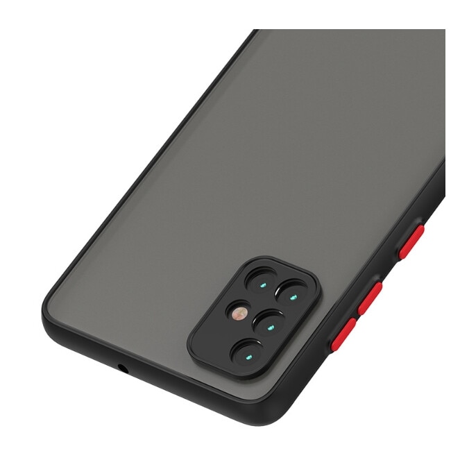 Carcasa pentru telefon mobil, negru, potrivita pentru Samsung A52, material mat