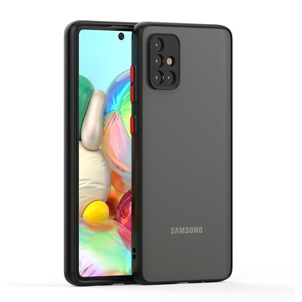 Carcasa pentru telefon mobil, negru, potrivita pentru Samsung A52, material mat