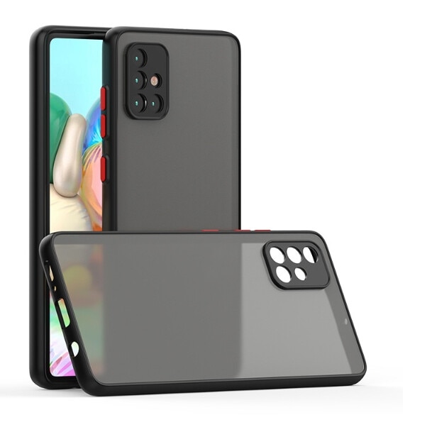 Carcasa pentru telefon mobil, negru, potrivita pentru Samsung A52, material mat