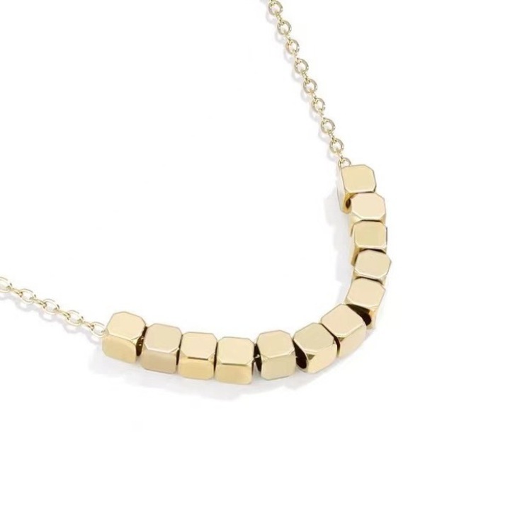 Colier de dama Colier patrat mic auriu, potrivit pentru purtarea zilnica la zile de nastere si sarbatori