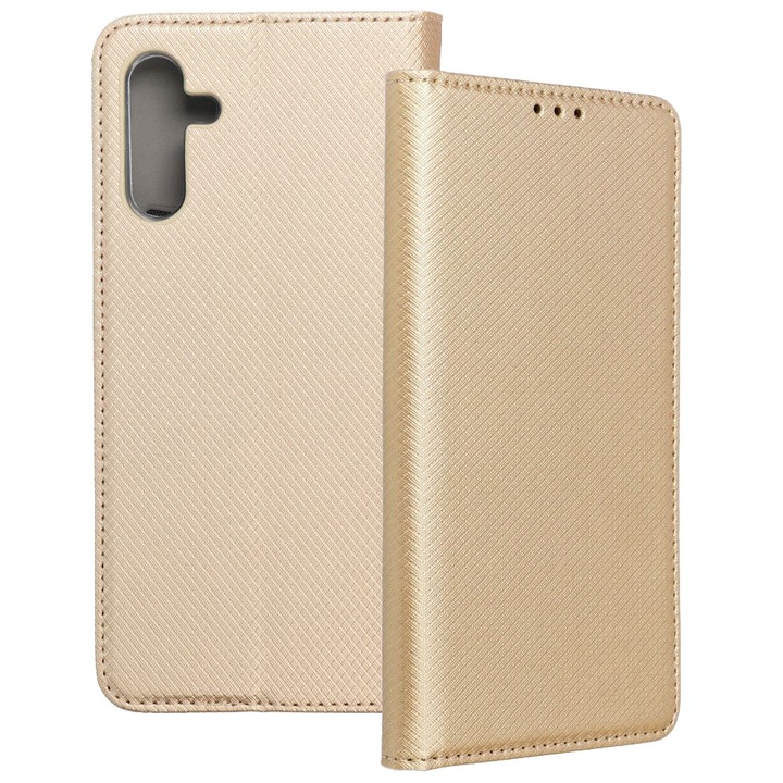 Samsung Galaxy A13 5G / A04s kompatibilis telefontok, könyvtok, bankkártyatartós, mágneszáras, arany, Samsung Galaxy A13 5G / A04s telefontok, könyvtok, fliptok, telefon tok, bankkártyatartós, mágneszáras, arany, Smart Case book