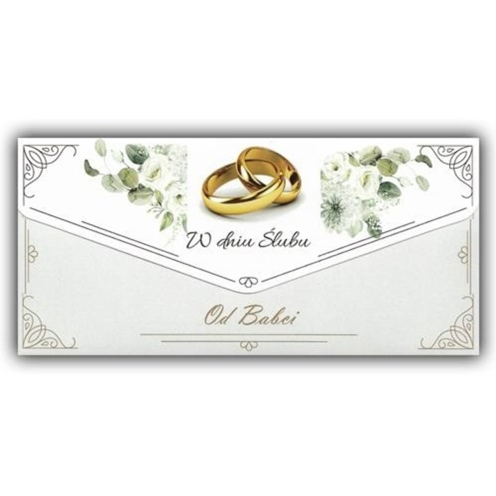 Karnet-koperta Slub od Babci, Trend, 224x122mm, folie, cu zlocenia, cu kieszonka pe bani