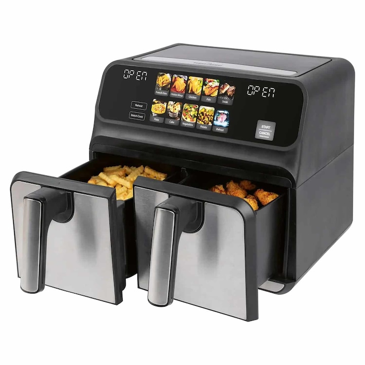 Friteuza Compacta Cu Aer Cald Tefal Easy Fry, Capacitate 3L, 10 Programe Automate De Gatit, Afisaj Tactil, Economisire De Timp Si Energie, Invelis Antiaderent, Nube, Ey145A