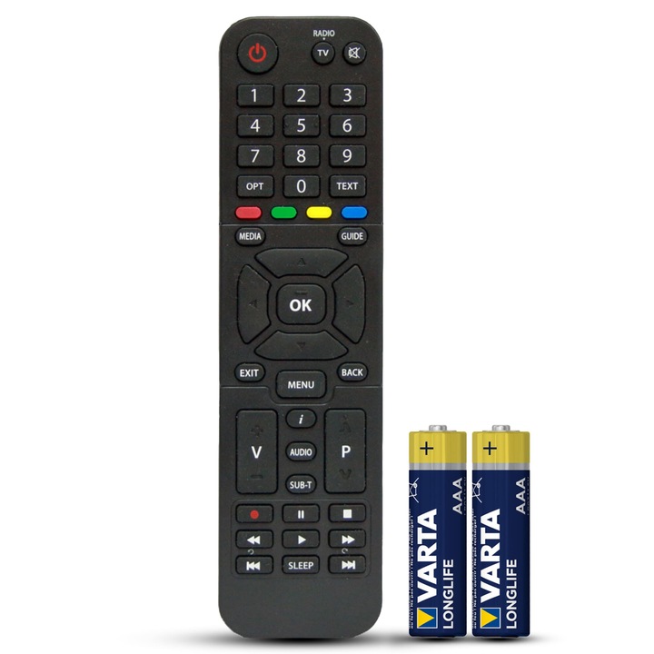 Telecomanda compatibila decodor Focus, C03600, TEMIX®, neagra, baterii incluse
