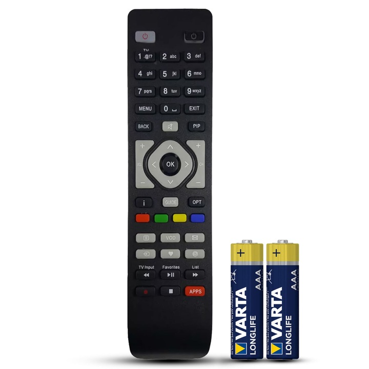 Telecomanda compatibila decodor Telekom, KAON-7356, TEMIX®, neagra, baterii incluse