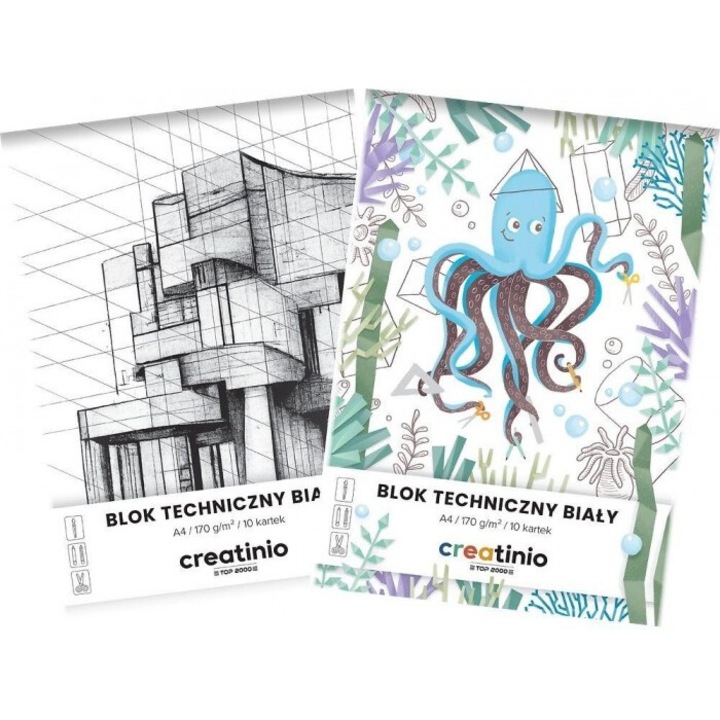 Műszaki A4-es blokk, 20 darab, fehér, 307x226mm, Top 2000