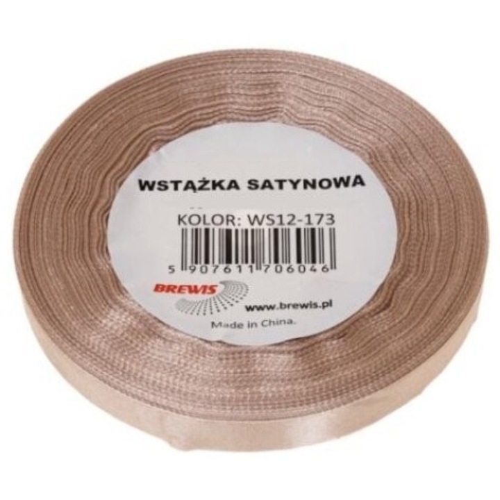 Panglica satinata, migdala, 25mm x 32m, BREWIS