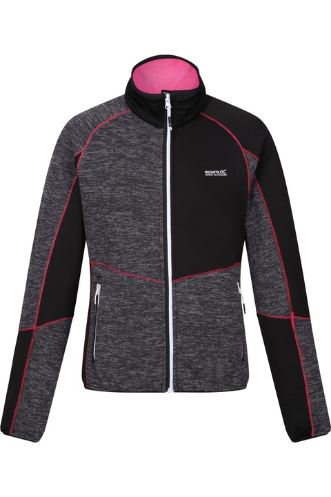 Regatta Lindalla VII női polár pulóver dzseki, szürke/fekete pecsét, Szürke ólom