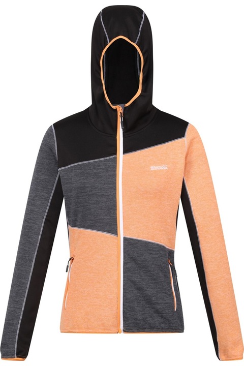 Regatta Walbury VI női polár pulóver dzseki, sárgabarack törött/fekete, Világos narancssárga