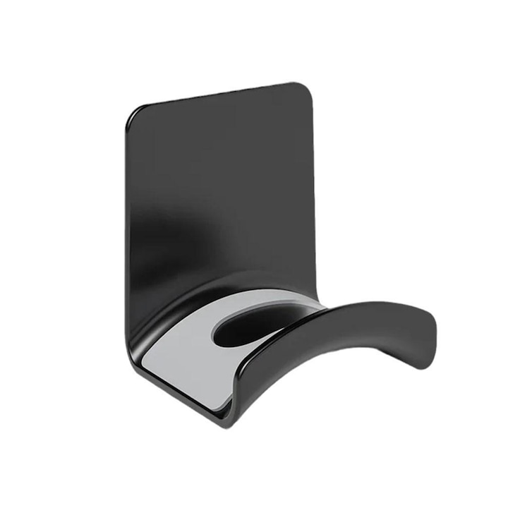 Suport pentru casti, Montat pe perete, Autoadeziv, Axroad Mall, Pentru casti HIFI, casti de monitorizare, casti electronice si casti de joc, Slim, Simplu si frumos, Perna anti-alunecare, Design Suprafata curbata, ABS, 6x5x6.5 cm, Negru