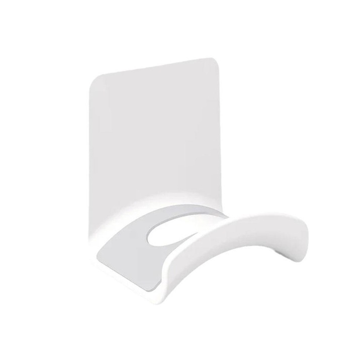 Suport pentru casti, Montat pe perete, Autoadeziv, Axroad Mall, Pentru casti HIFI, casti de monitorizare, casti electronice si casti de joc, Slim, Simplu si frumos, Perna anti-alunecare, Design Suprafata curbata, ABS, 6x5.5x6.5 cm, Alb