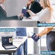 Husa Pentru Pasaport, SINBINTA, Cu eticheta pentru bagaje, Multi-compartimentat, Tehnologia de blocare RFID, Cu sloturi pentru carduri, Spatiu pentru bilet de avion, carti de vizita, carti de credit, Piele ecologica, 14.8x11cm, Albastru