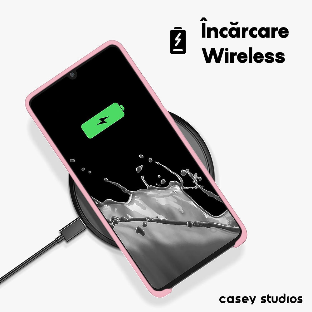 Husa CASEY STUDIOS™ compatibila cu Huawei P30 Pro/P30 Pro New Edition, Soft Silicone Premium, Microfibra in Interior, de Protectie, Ultra Slim, pentru Incarcare Wireless, Margini Ridicate pentru Protectia Ecranului si a Camerelor, Roz