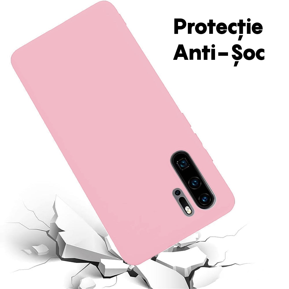 Husa CASEY STUDIOS™ compatibila cu Huawei P30 Pro/P30 Pro New Edition, Soft Silicone Premium, Microfibra in Interior, de Protectie, Ultra Slim, pentru Incarcare Wireless, Margini Ridicate pentru Protectia Ecranului si a Camerelor, Roz
