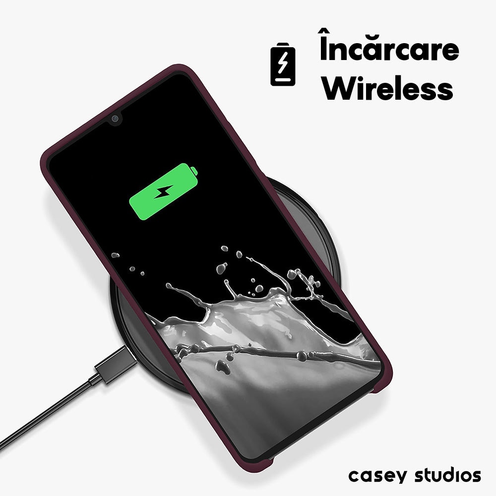 Husa CASEY STUDIOS™ compatibila cu Huawei P30 Pro/P30 Pro New Edition, Soft Silicone Premium, Microfibra in Interior, de Protectie, Ultra Slim, pentru Incarcare Wireless, Margini Ridicate pentru Protectia Ecranului si a Camerelor, Bordeaux