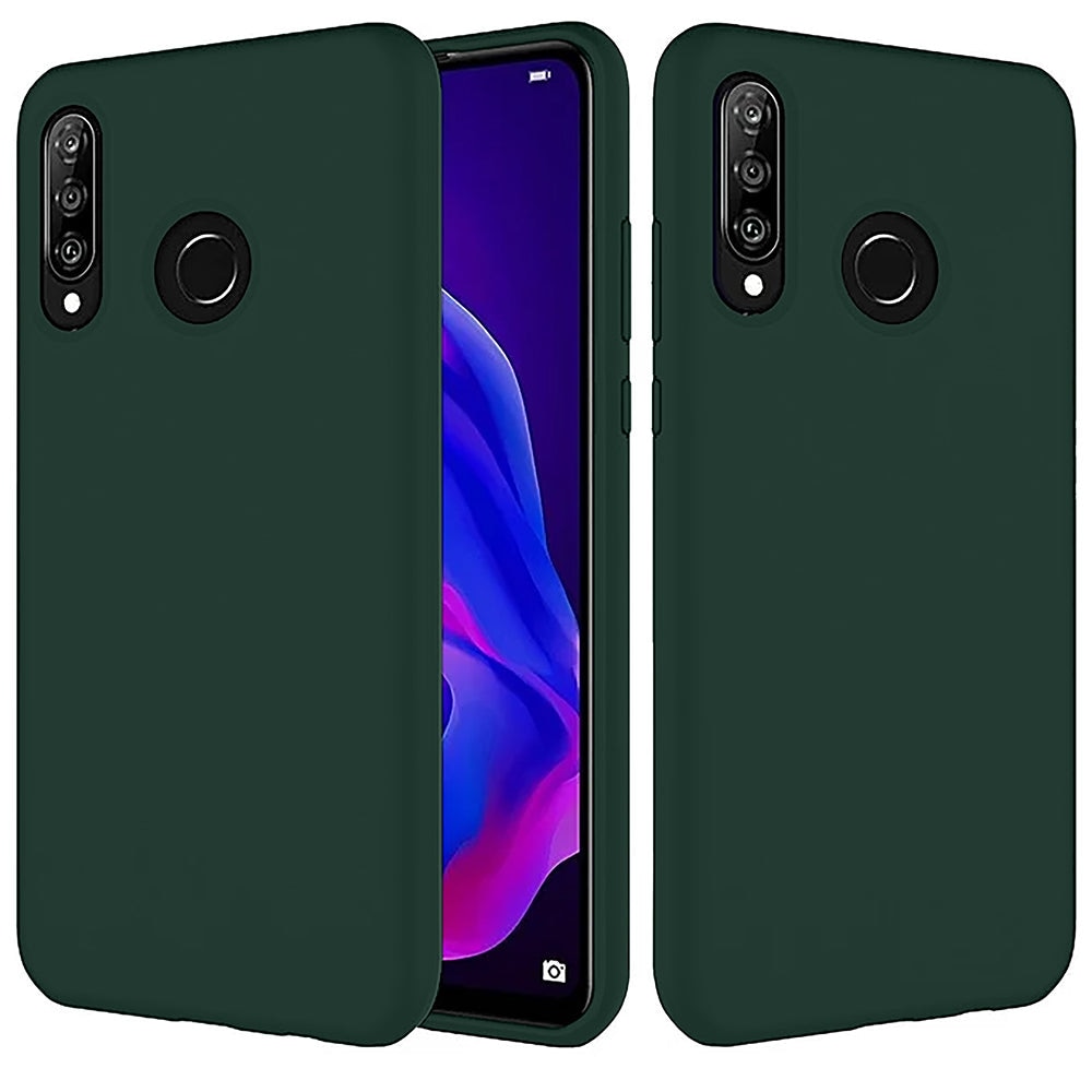 Husa CASEY STUDIOS™ compatibila cu Huawei P30 Lite/P30 Lite New Edition, Soft Silicone Premium, Microfibra in Interior, de Protectie, Ultra Slim, pentru Incarcare Wireless, Margini Ridicate pentru Protectia Ecranului si a Camerelor, Verde inchis