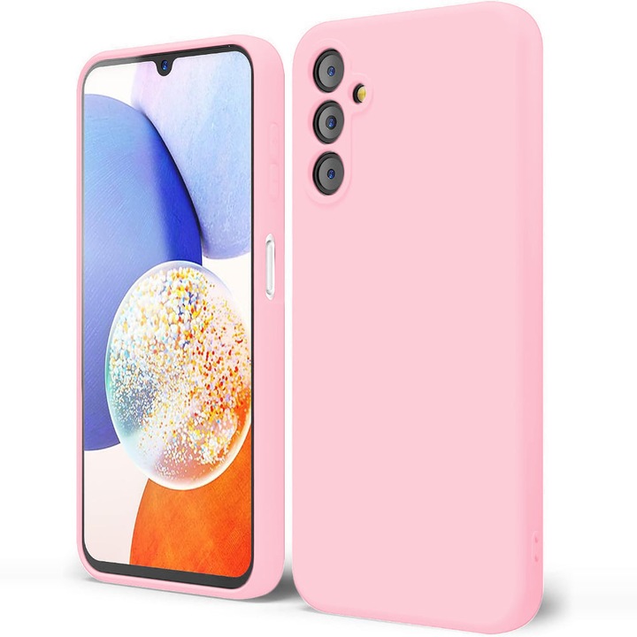 Husa CASEY STUDIOS™ compatibila cu Samsung Galaxy A34, Soft Silicone Premium, Microfibra in Interior, de Protectie, Ultra Slim, pentru Incarcare Wireless, Margini Ridicate pentru Protectia Ecranului si a Camerelor, Roz