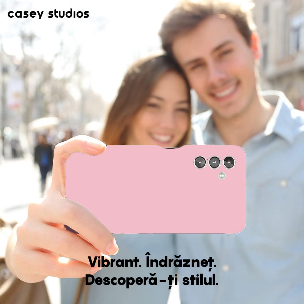 Husa CASEY STUDIOS™ compatibila cu Samsung Galaxy A13 5G/A04s/M13 5G, Soft Silicone Premium, Microfibra in Interior, de Protectie, Ultra Slim, pentru Incarcare Wireless, Margini Ridicate pentru Protectia Ecranului si a Camerelor, Roz
