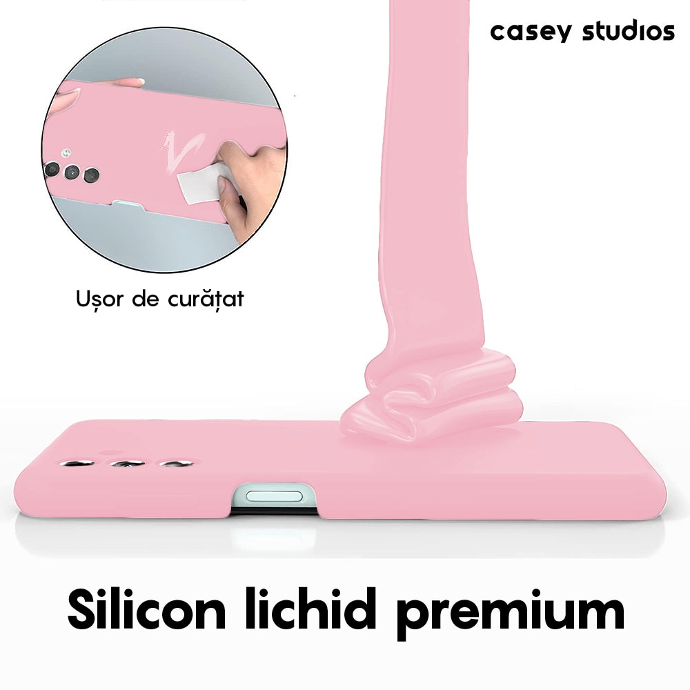 Husa CASEY STUDIOS™ compatibila cu Samsung Galaxy A13 5G/A04s/M13 5G, Soft Silicone Premium, Microfibra in Interior, de Protectie, Ultra Slim, pentru Incarcare Wireless, Margini Ridicate pentru Protectia Ecranului si a Camerelor, Roz