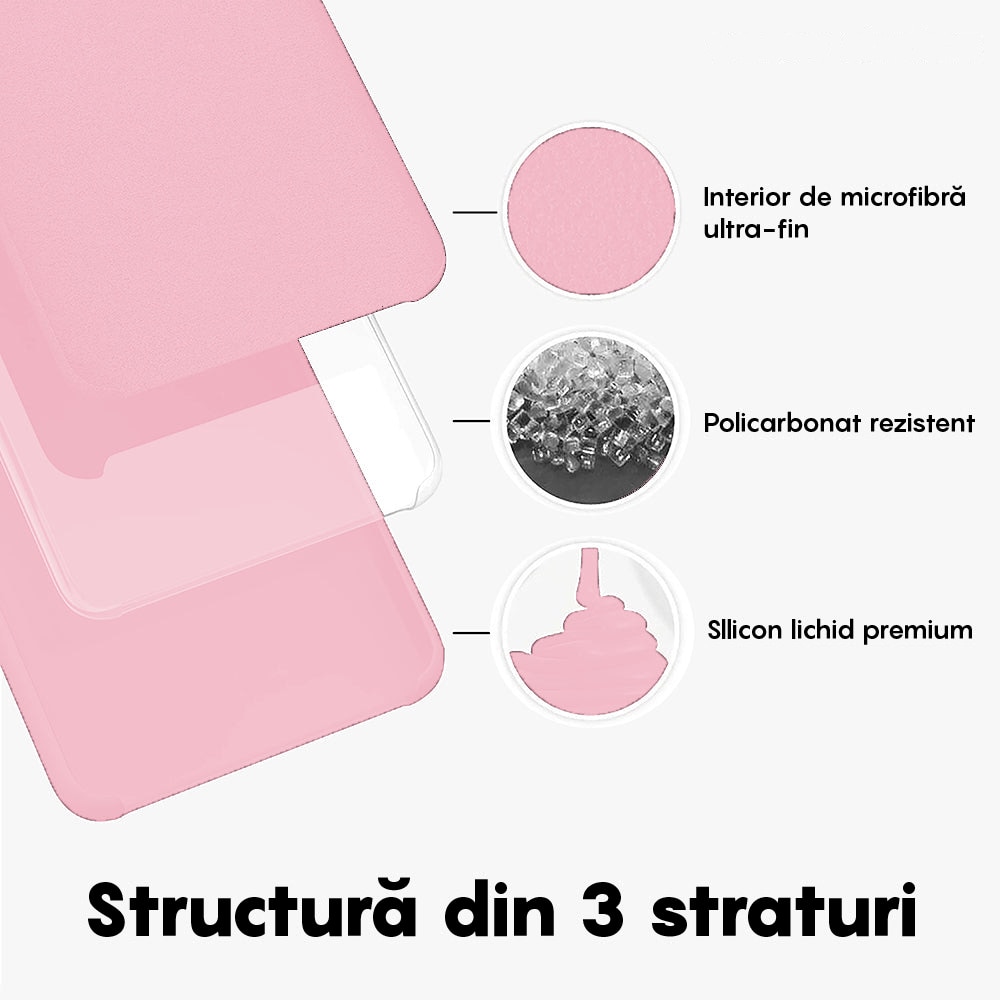Husa CASEY STUDIOS™ compatibila cu Huawei P30 Lite/P30 Lite New Edition, Soft Silicone Premium, Microfibra in Interior, de Protectie, Ultra Slim, pentru Incarcare Wireless, Margini Ridicate pentru Protectia Ecranului si a Camerelor, Roz