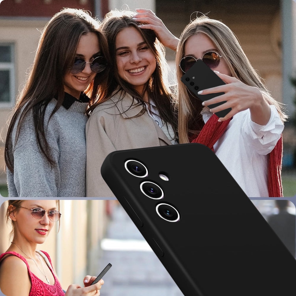 Husa CASEY STUDIOS™ compatibila cu Samsung Galaxy S24, Soft Silicone Premium, Microfibra in Interior, de Protectie, Ultra Slim, pentru Incarcare Wireless, Margini Ridicate pentru Protectia Ecranului si a Camerelor, Negru