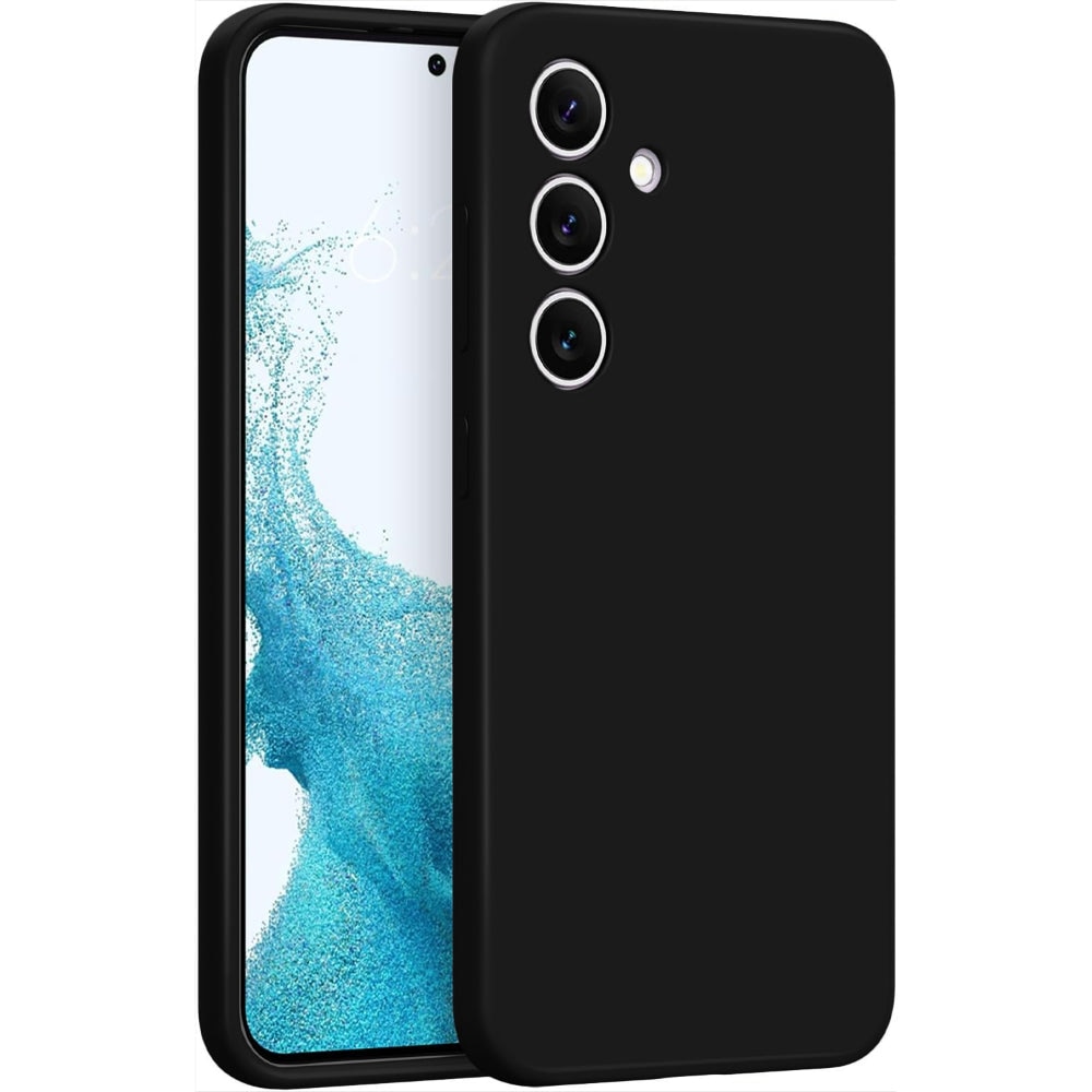Husa CASEY STUDIOS™ compatibila cu Samsung Galaxy S24, Soft Silicone Premium, Microfibra in Interior, de Protectie, Ultra Slim, pentru Incarcare Wireless, Margini Ridicate pentru Protectia Ecranului si a Camerelor, Negru