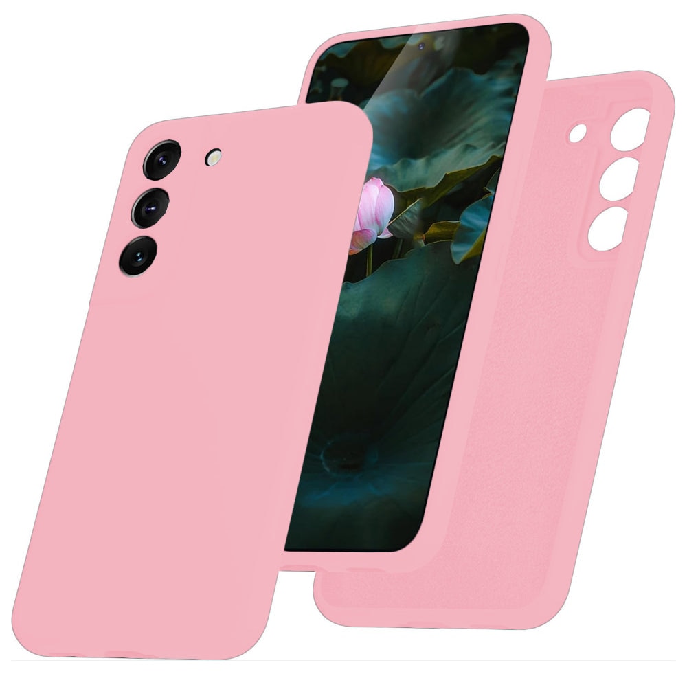 Husa CASEY STUDIOS™ compatibila cu Samsung Galaxy S22, Soft Silicone Premium, Microfibra in Interior, de Protectie, Ultra Slim, pentru Incarcare Wireless, Margini Ridicate pentru Protectia Ecranului si a Camerelor, Roz