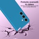 Кейс CASEY STUDIOS™, съвместим с Samsung Galaxy S24, мек силиконов премиум, микрофибърна вътрешна част, защитен, ултра тънък, за безжично зареждане, повдигнати ръбове за защита на екрана и камерата, аквамарин син