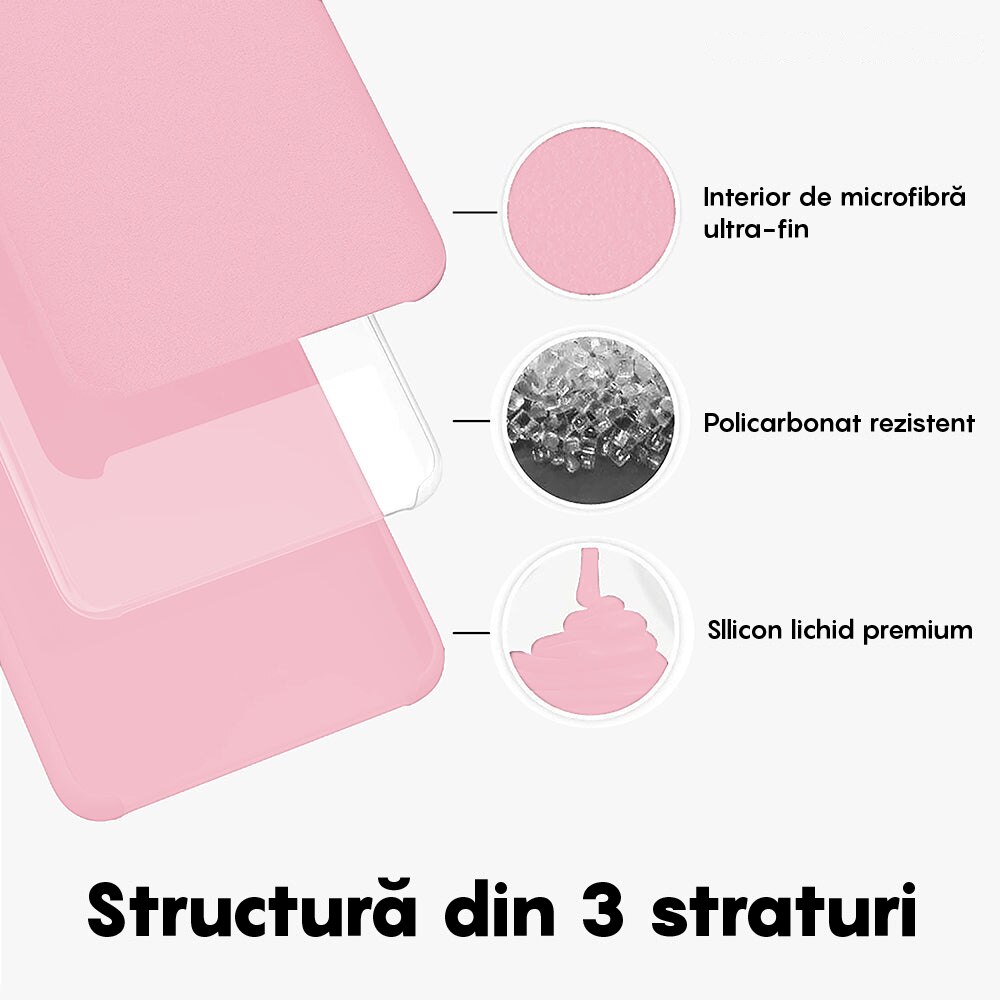 Husa CASEY STUDIOS™ compatibila cu Samsung Galaxy S22 Ultra, Soft Silicone Premium, Microfibra in Interior, de Protectie, Ultra Slim, pentru Incarcare Wireless, Margini Ridicate pentru Protectia Ecranului si a Camerelor, Roz