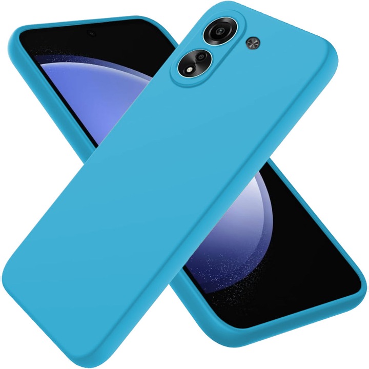 Husa CASEY STUDIOS™ compatibila cu Xiaomi Redmi 13C, Soft Silicone Premium, Microfibra in Interior, de Protectie, Ultra Slim, pentru Incarcare Wireless, Margini Ridicate pentru Protectia Ecranului si a Camerelor, Albastru aquamarin