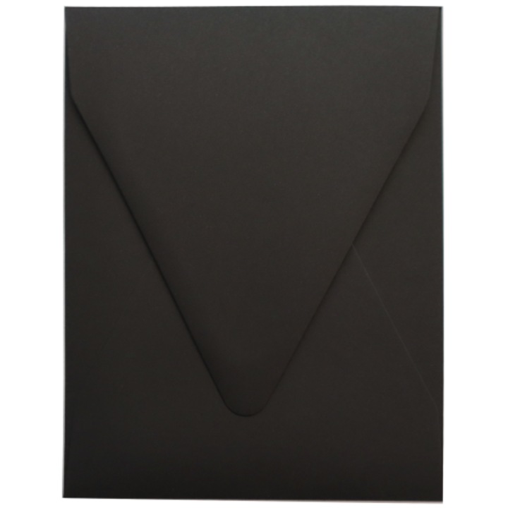 Set de plicuri decorative netede colorate, Netuno, Malmero, I8, 182x132mm, 120/m2, Lipire umeda, V-tip, Negru, 500 buc