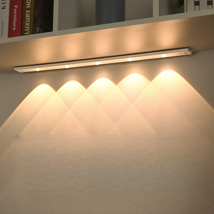 Смарт LED лампа с човешка индукция, ултратънка, бяла, 30см