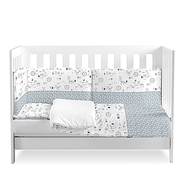 Бебешко спално бельо Feretti, 3 части, пастелно сиво, 100x135 см, хипоалергенно