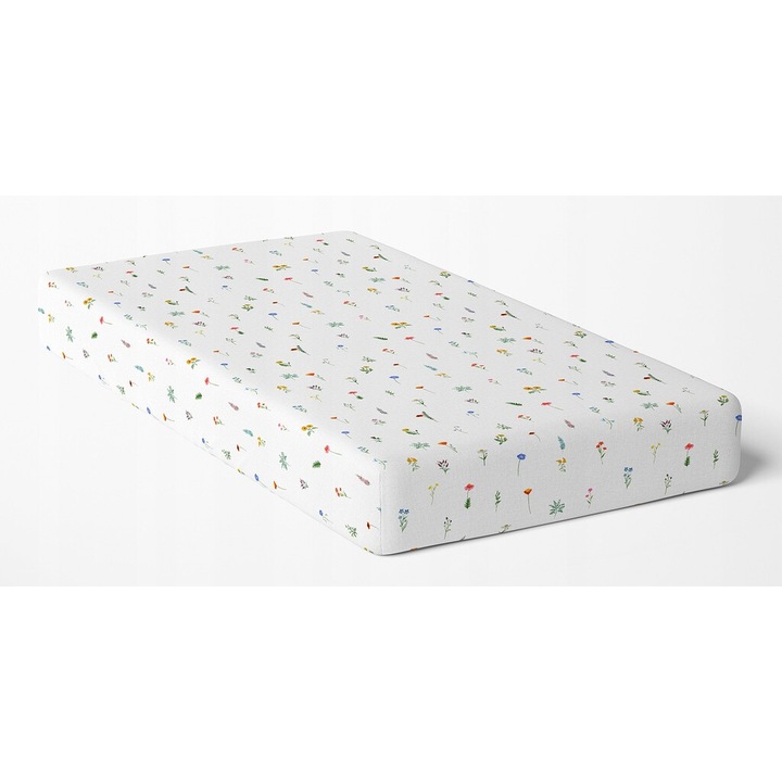 Cearceaf pentru patut 60x120cm, Feretti, 100% bambus, hipoalergenic, imprimeu digital