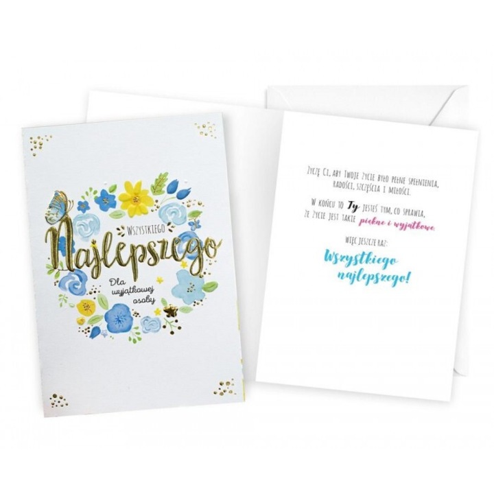 Karnet B6, Kukartka, flori, 16.6x11.7cm, cu plic