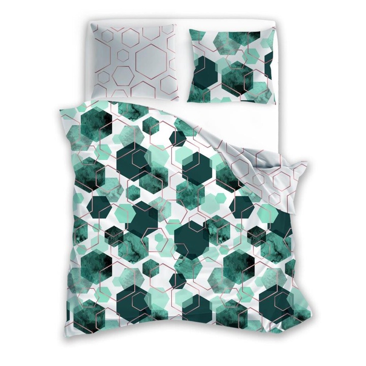 Ágynemű, Faro, Milagro, 160x200cm, 2x70x80cm, zöld, szett