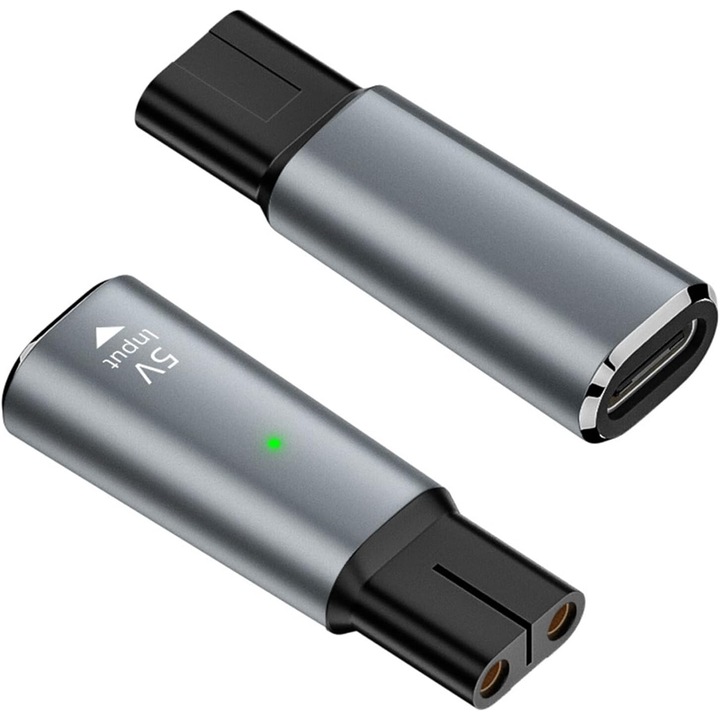 Borotvatöltő adapter, PsAyl, Type-C, 5V/1.5A, Philips OneBlade kompatibilis, kompakt kialakítás, 1 db