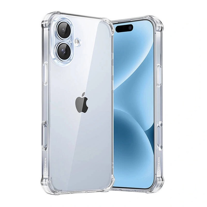 Калъф за телефон, Ugreen, Bright Cushion, Съвместим с Apple iPhone 16 Plus, TPU, Прозрачен