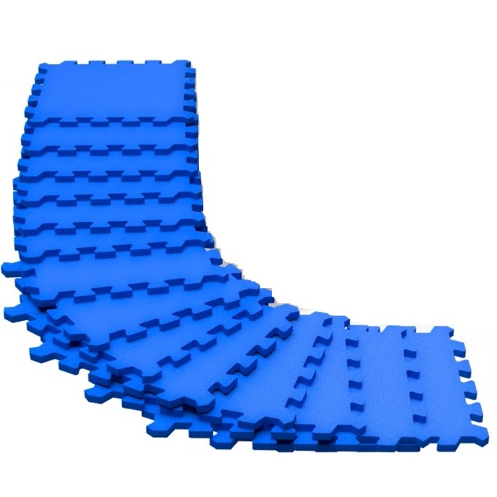 Protectie podea, covor puzzle set de 36, Monzana, albastru, dimensiuni 175x175x1cm